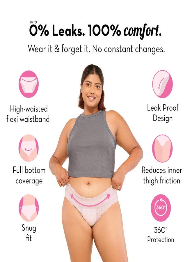 Plush Comfort High Waist Disposable Period Panty for Women Heavy Flow - 10 Pcs L/XL (75-115cm) | Anti-Bacterial | Non-Bulky | 12-Hr Overnight Protection | 360° Coverage, 100% Rash-Free Period Panties - Image 4