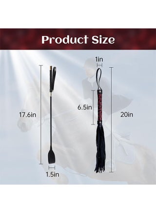 2-Pack Professional Horse Whips Set - Durable Leather Equestrian Whip & Braided Lunge Whip for Riding, Training, Dressage & Show Jumping - Flexible & Lightweight Design - view 5