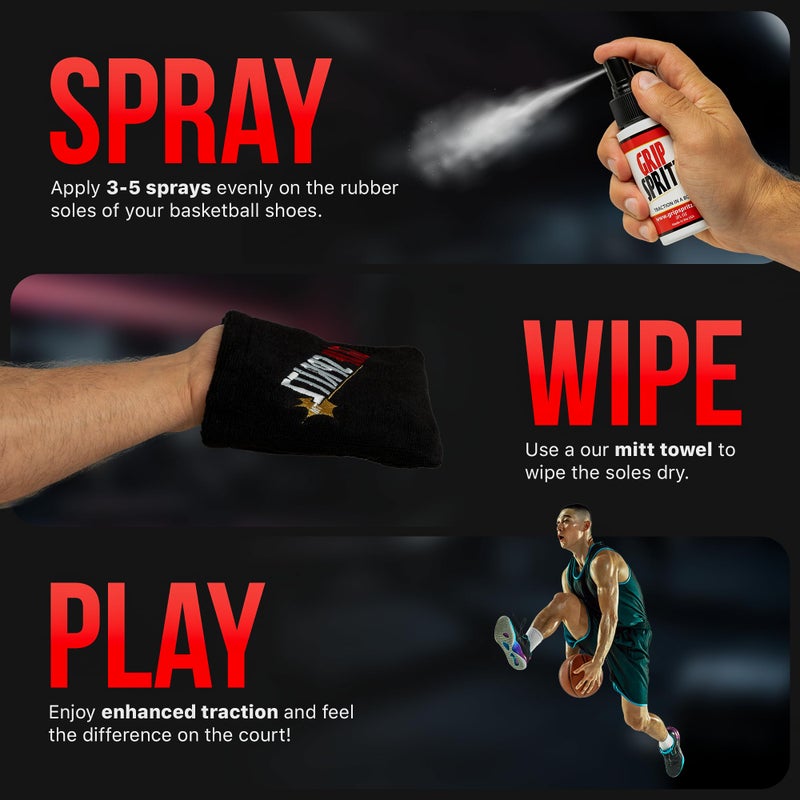 Grip Spritz - بخاخ قبضة حذاء كرة السلة - تحسين جر النعل وقبضة الملعب - تجديد وإطالة عمر الحذاء الرياضي - قبضة مضادة للانزلاق ومحسن الأداء - Image 3