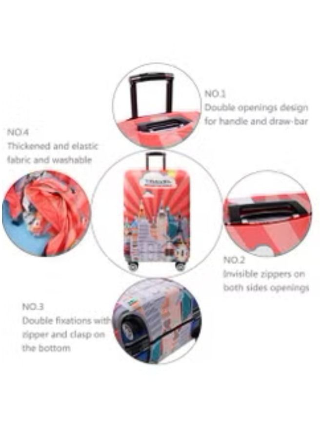 GGEROU غطاء سميك للأمتعة مقاس 18/24/28/32 بوصة غطاء واقٍ مرن من مادة الإسباندكس - Image 4