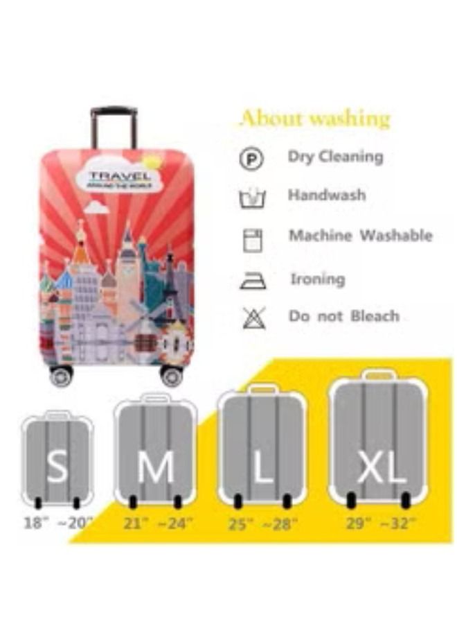 GGEROU غطاء سميك للأمتعة مقاس 18/24/28/32 بوصة غطاء واقٍ مرن من مادة الإسباندكس - Image 2