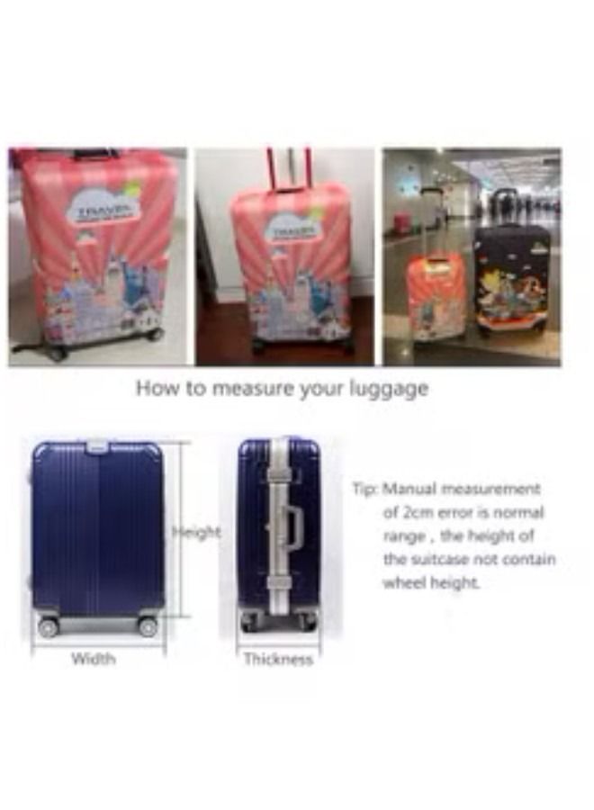 GGEROU غطاء سميك للأمتعة مقاس 18/24/28/32 بوصة غطاء واقٍ مرن من مادة الإسباندكس - Image 3