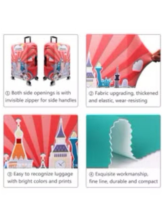 GGEROU غطاء سميك للأمتعة مقاس 18/24/28/32 بوصة غطاء واقٍ مرن من مادة الإسباندكس - Image 5