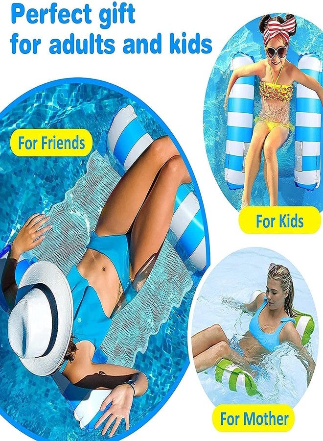GREECHO 4-in-1 Inflatable Pool Float Lounge Bed Hammock Drifter Swim Chair Multi-Purpose Water Float Bed for Pool Lake Beach for Relaxing Water Fun & Vacation Enjoyment with Air Pump(2Pcs) - Image 4