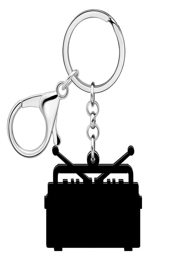 NEWEI Acrylic 90s Cassette Tape Keychain Retro TV Radio Key Chains for Women 80s Themed Party Decoration (Retro Radio) - Image 5