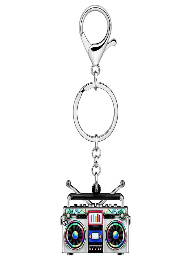 NEWEI Acrylic 90s Cassette Tape Keychain Retro TV Radio Key Chains for Women 80s Themed Party Decoration (Retro Radio) - Image 4