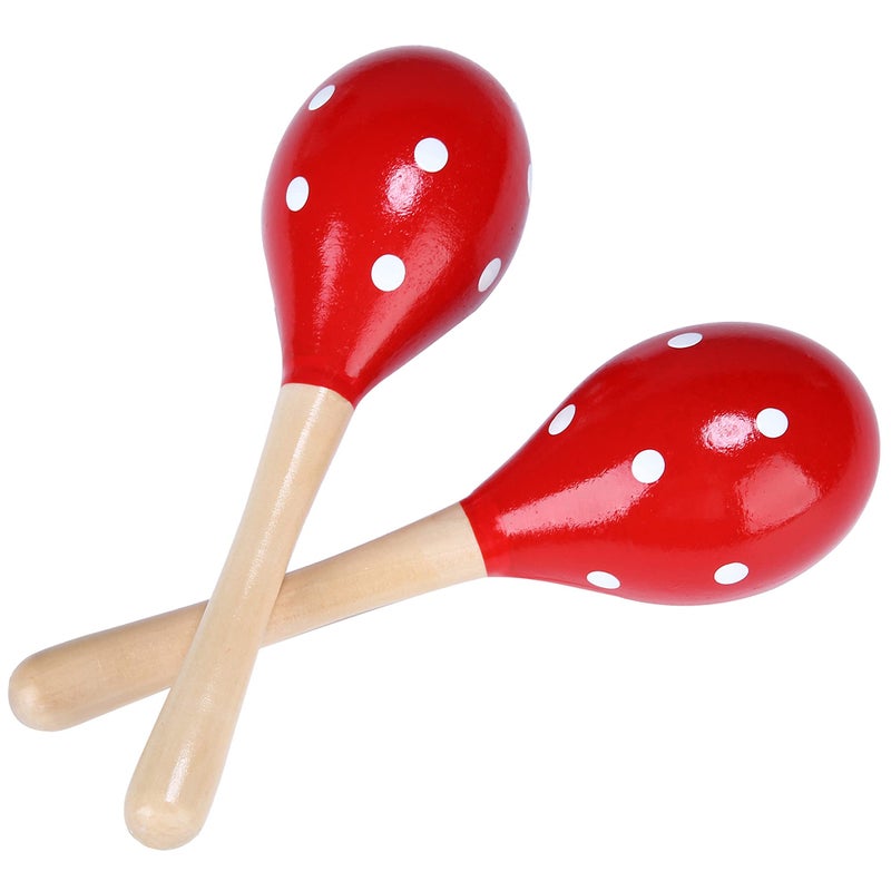 DOMG Maracas Wooden Rumba Shaker Rattle Hand Percussion Musical Instrument for Adults Kids Set of 2 - Image 2