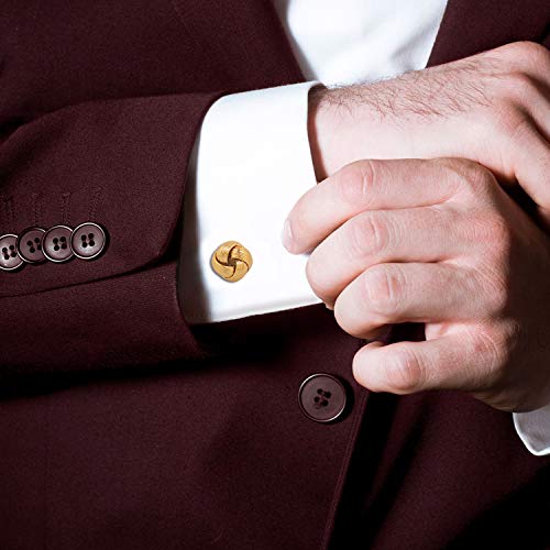 Mahi Gold Plated Entangled Design Cufflink for Mens and Boys CL1100537G - Image 2
