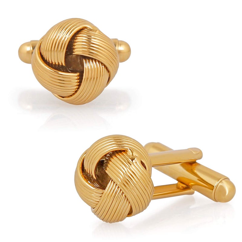 Mahi Gold Plated Entangled Design Cufflink for Mens and Boys CL1100537G - Image 5