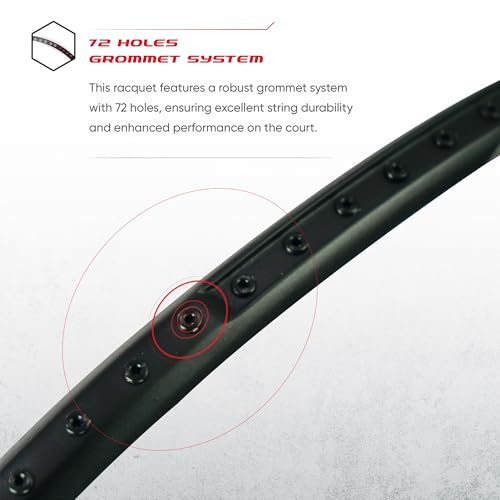 Apacs Attack 66 (35LBS | 5U | Power x Speed Frame System) 30T High Modulus Graphite Badminton Racket with Full Cover | Made in Vietman (Black) - Image 4
