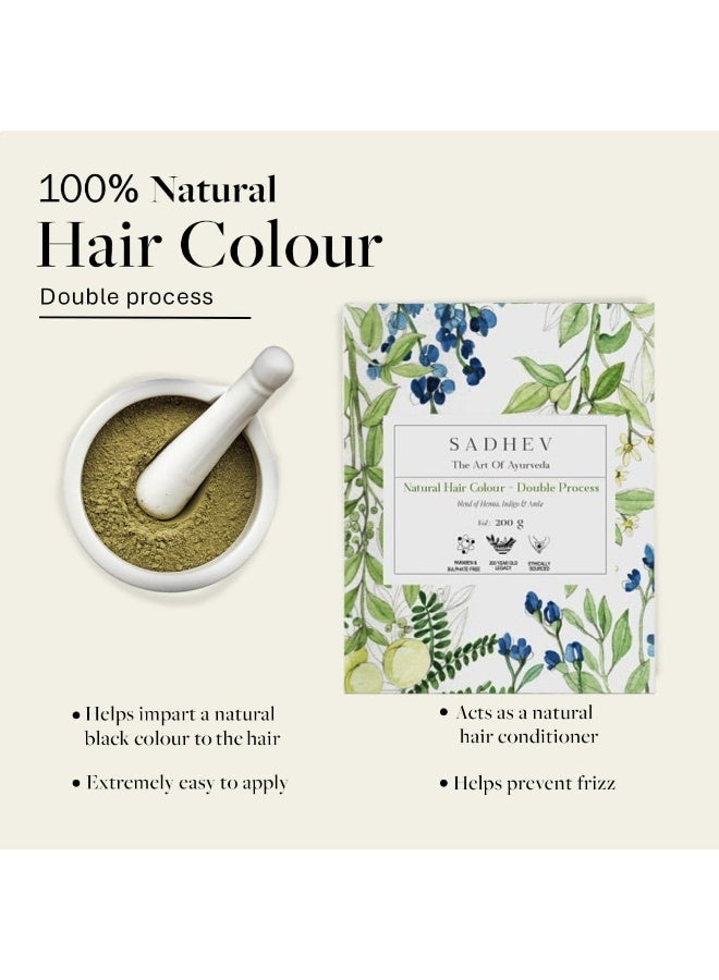 Sadhev Ayurvedic 100% Organic Plant-Based Natural Henna Powder For Hair 200 gm - Image 2