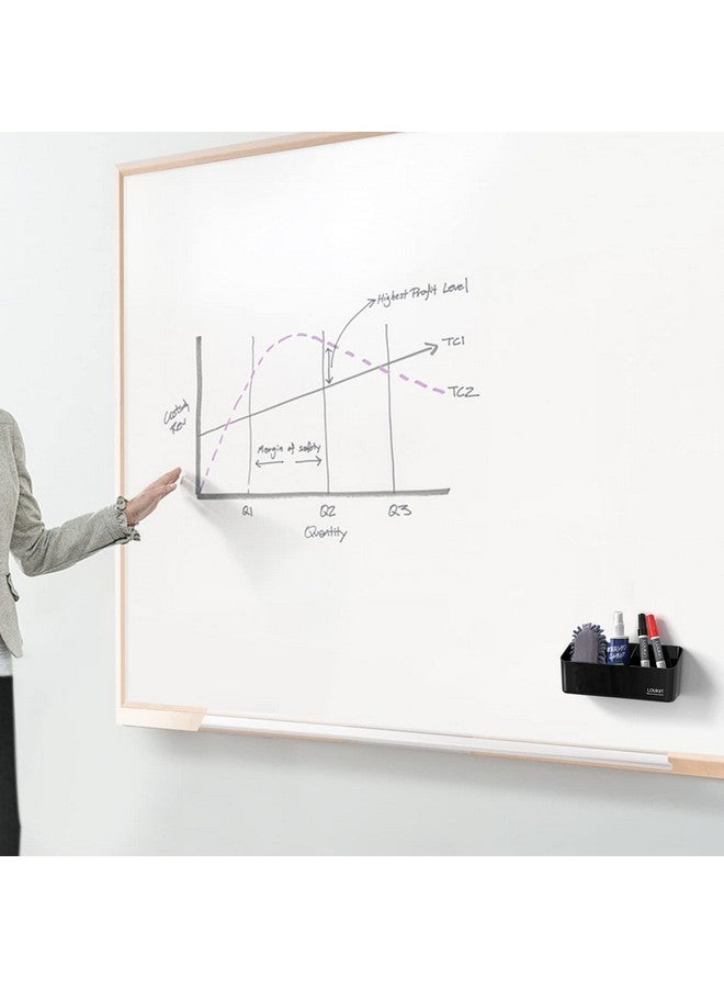 Loukin Magnetic And Adhesive Marker Holder, Dry Erase Accessory Tray Set (Includes 1 Eraser, 1 Cleaner, 2 Dry Erase Markers And 6 Magnets), Ideal For Office, School Or Home Use. - Image 2