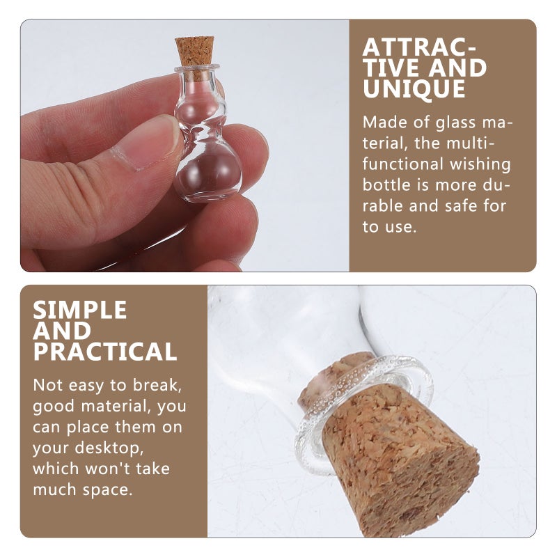 5pcs Mini Wish Bottles Glass Bottle Charms Jewelry Making Decorative Tiny Bottles - Image 3