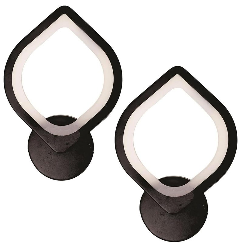 DENICRAAS DENICRASS Jot Black Body Wall Lights Stylish Wall lamp for Living Room Fancy Lights for Wall Bedroom Home Decoration LED Bulb ColorWarm White Pack of 2 - Image 1