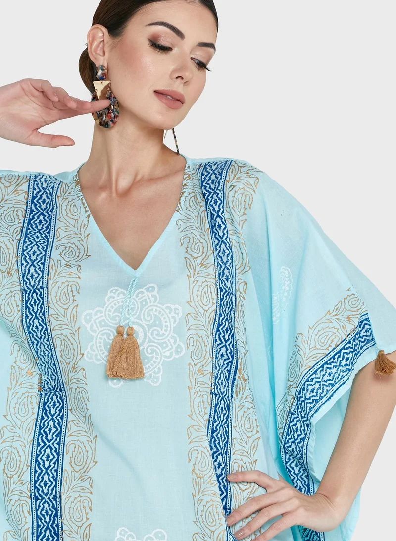 ARABIAN CLOSET Color Block Kaftan