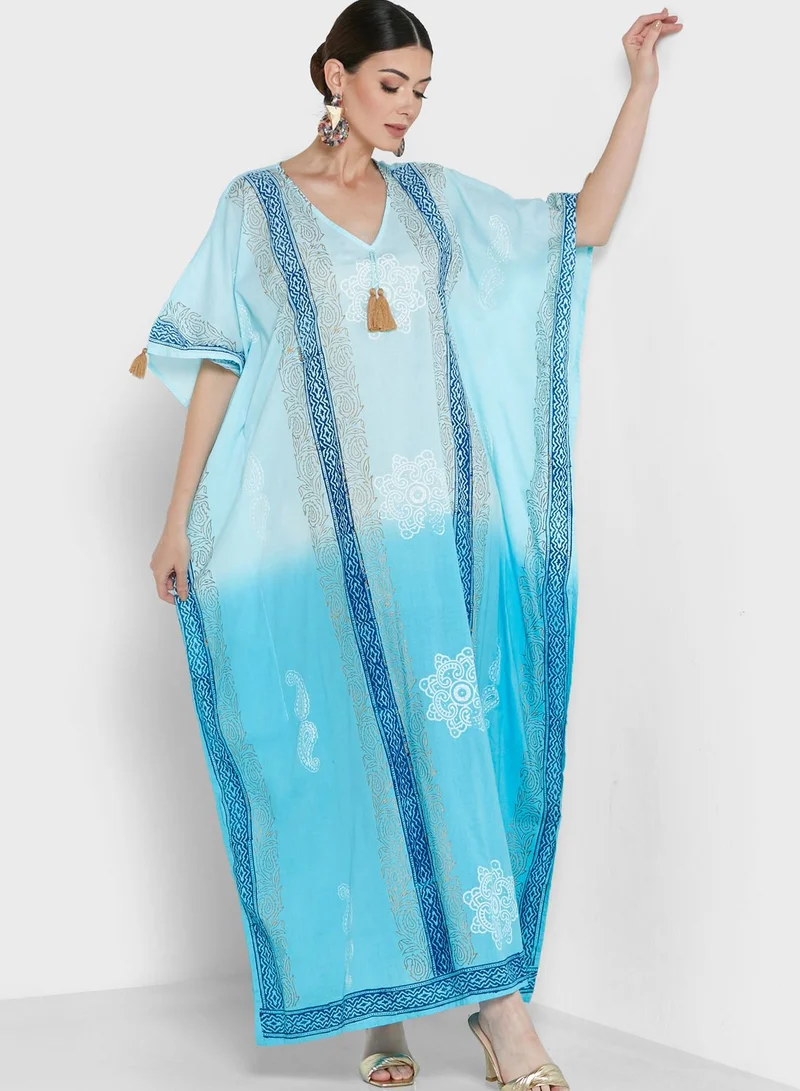 ARABIAN CLOSET Color Block Kaftan