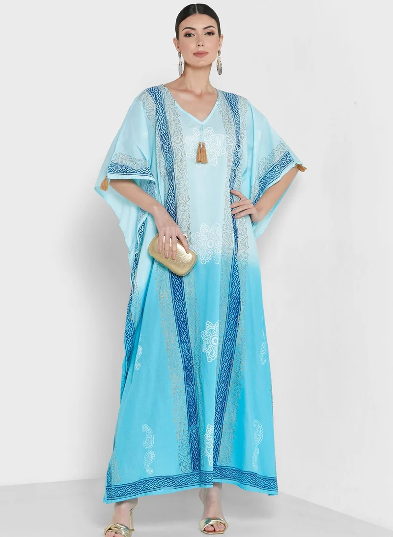 ARABIAN CLOSET Color Block Kaftan