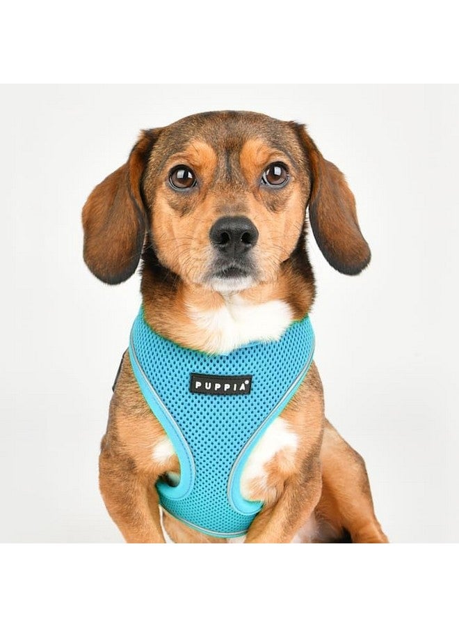 بوبيا حزام Puppia Soft Dog Harness Pro بدون اختناق فوق الرأس مع أشرطة عاكسة ثلاثية الطبقات من شبكة مسامية وحزام صدر قابل للتعديل وإبزيم سريع الفك، أزرق سماوي، مقاس كبير - Image 3