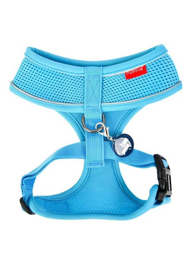 بوبيا حزام Puppia Soft Dog Harness Pro بدون اختناق فوق الرأس مع أشرطة عاكسة ثلاثية الطبقات من شبكة مسامية وحزام صدر قابل للتعديل وإبزيم سريع الفك، أزرق سماوي، مقاس كبير - Image 2