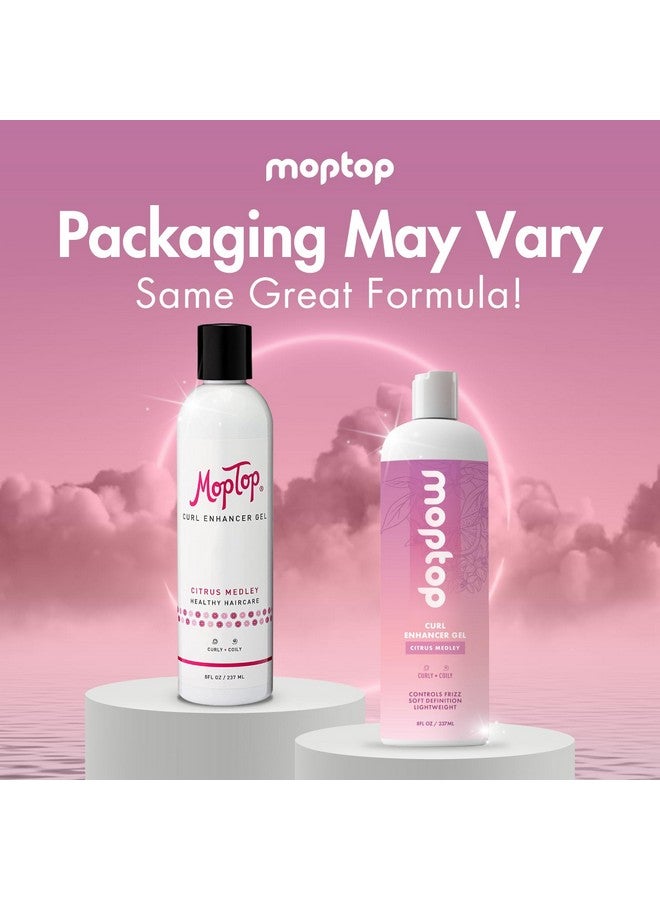 MopTop Curl Enhancer Gel, Reduces Frizz, Natural Ingredients, Kinky-Coily Curly Hair Gel, Made w/ Aloe, Sea Botanicals & Honey, (Citrus Medley, 8oz) - Image 2