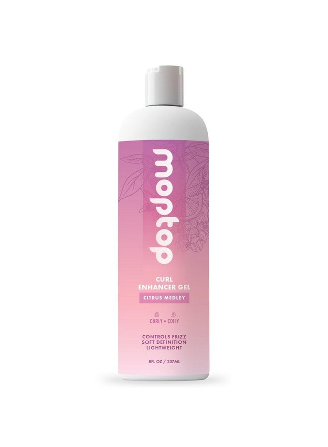 MopTop Curl Enhancer Gel, Reduces Frizz, Natural Ingredients, Kinky-Coily Curly Hair Gel, Made w/ Aloe, Sea Botanicals & Honey, (Citrus Medley, 8oz) - Image 1