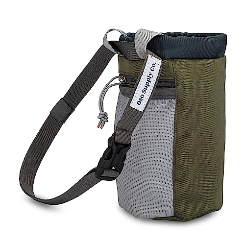 Oso Supply Co Chalk Bag for Rock Climbing Bouldering Chalk Bag Bucket with QuickClip Belt Zippered Pockets and Pouch Perfect IndoorOutdoor Rock Climbing Gear Equipment Olive - Image 3