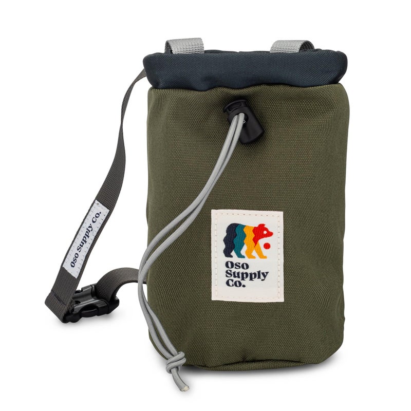 Oso Supply Co Chalk Bag for Rock Climbing Bouldering Chalk Bag Bucket with QuickClip Belt Zippered Pockets and Pouch Perfect IndoorOutdoor Rock Climbing Gear Equipment Olive - Image 2