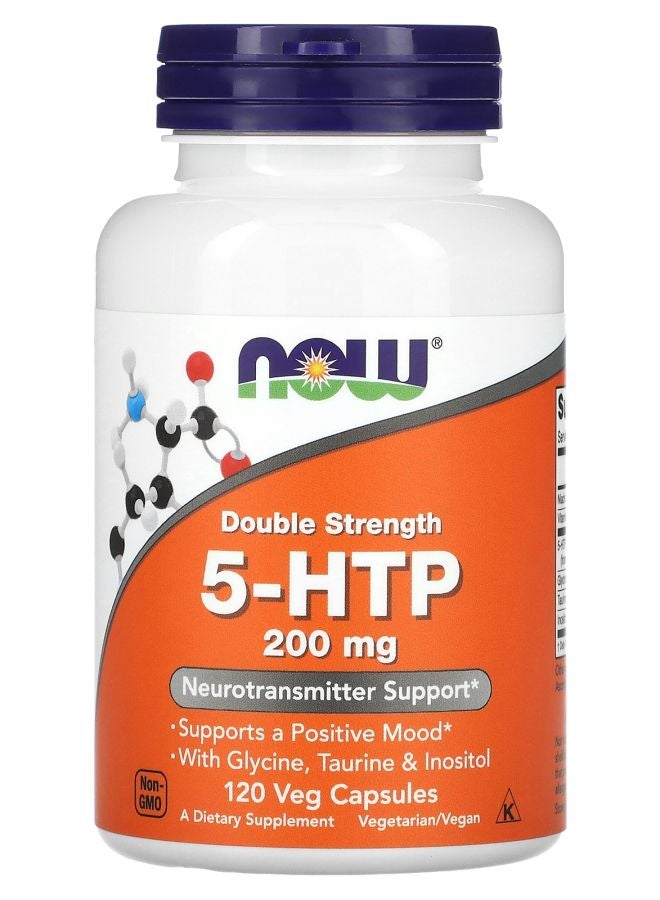 now 5-HTP Double Strength 200 mg 120 Veg Capsules