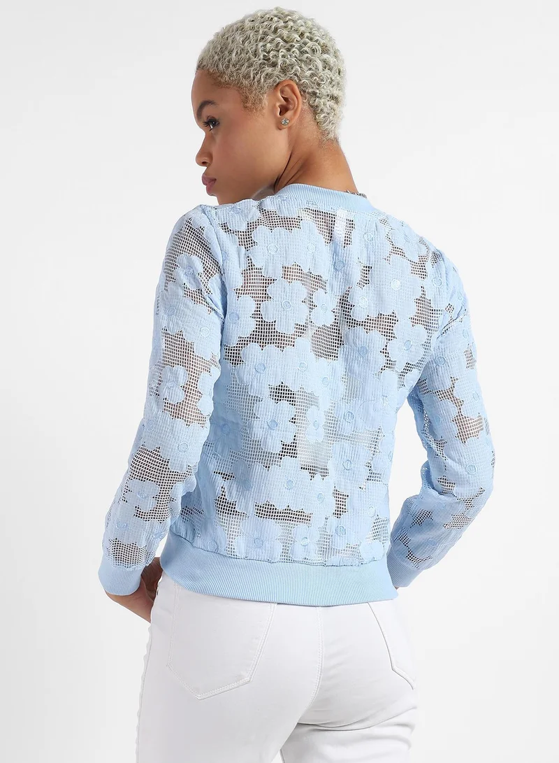 Campus Sutra Campus Sutra Women's Self-Design Flower Jacket