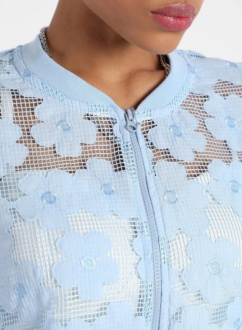 Campus Sutra Campus Sutra Women's Self-Design Flower Jacket
