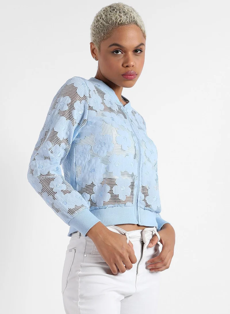 Campus Sutra Campus Sutra Women's Self-Design Flower Jacket
