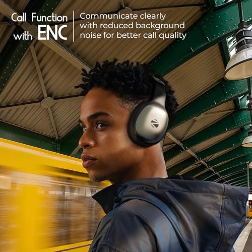 ZEBRONICS Thunder Pro (2026 Upgrade) Wireless Headphones, BT v6.0, True 60 hrs Playback, 40mm Drivers, ENC, Gaming Mode, Dual Pairing, Deep Bass, AUX & microSD, Rapid Charging (Olive Green) - Image 4