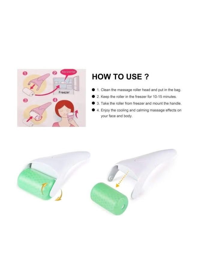 ORiTi Ice Roller Face Massager Green/White - Image 3
