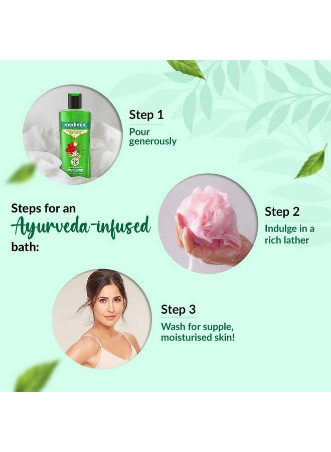 ميديميكس غسول الجسم الأيورفيدي 18 عشبة وزيوت طبيعية لبشرة صحية ومنتعشة | جل استحمام لبشرة ناعمة ومغذية ومتوهجة | عشبي | خالٍ من البارابين والكبريتات 250 مل + 50 مل إضافي - Image 4
