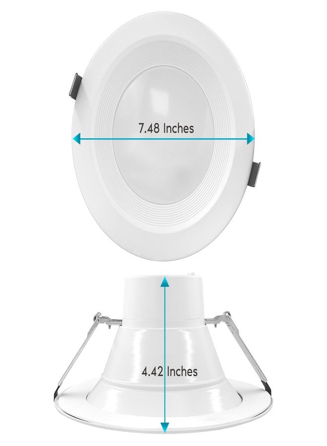 LUXRITE 6 Inch Commercial LED Recessed Lighting with J-Box, 12/16/20W, 3 Color Selectable 3000K-5000K, 1140/1520/1900 Lumens, 0-10V Dimmable, 120-277V, Canless LED Downlight, IC Rated, Wet Rated - Image 4