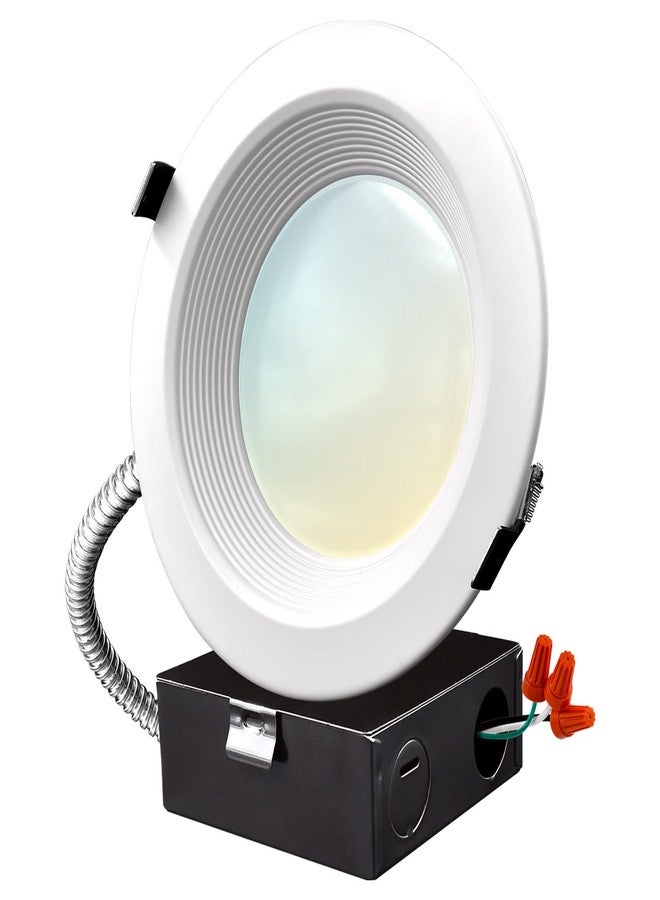 LUXRITE 6 Inch Commercial LED Recessed Lighting with J-Box, 12/16/20W, 3 Color Selectable 3000K-5000K, 1140/1520/1900 Lumens, 0-10V Dimmable, 120-277V, Canless LED Downlight, IC Rated, Wet Rated - Image 1