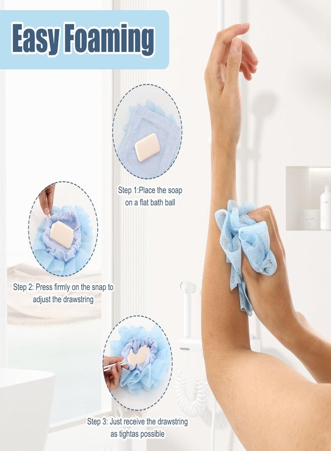 MVVM 2 Pcs Bar Soap Loofah Pouch, Loofah Washcloth, Easy-Hang Bath Sponge with Secure Drawstring, for Gentle Exfoliation and Fresh Skin - Image 3