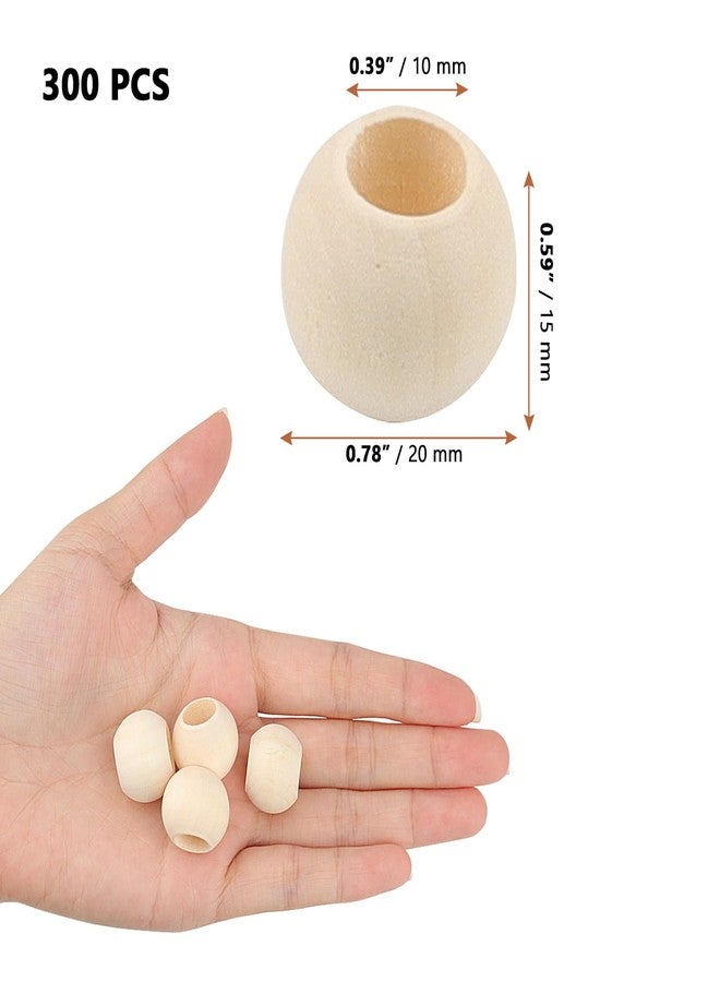 LEXININ 300 Pcs 20mm Unfinished Wood Beads, Large Hole Wooden Beads, Wood Macrame for DIY Crafts, Jewelry Making, Decorations - Image 2