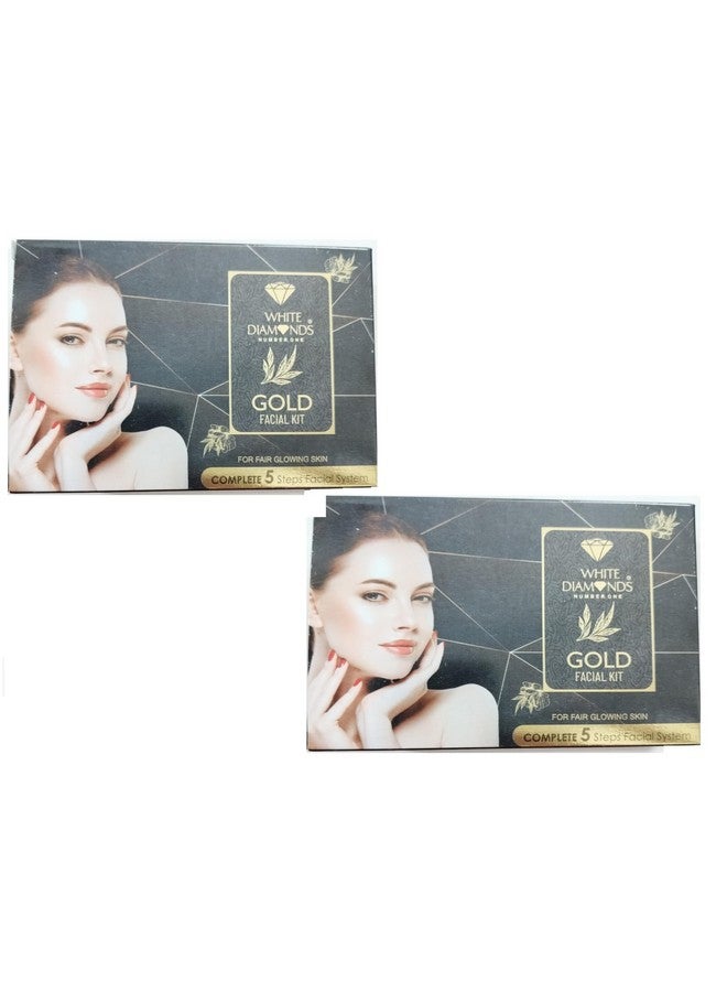 White Diamonds Gold Facial Kit, 5 Steps Complete Treatment, 50 ml, Pack of 2