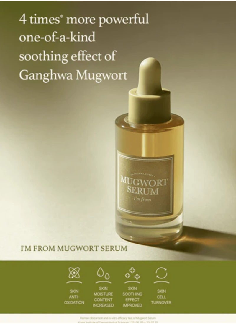 I'M FROM I'M FROM Mugwort Serum 57% Calming Serum For Face With 57% Korean Mugwort Extract Great For Soothing Sensitive Irritated Skin Water Gel Texture Without Stickiness 1.01 Fl.Oz / 30Ml  - Image 5