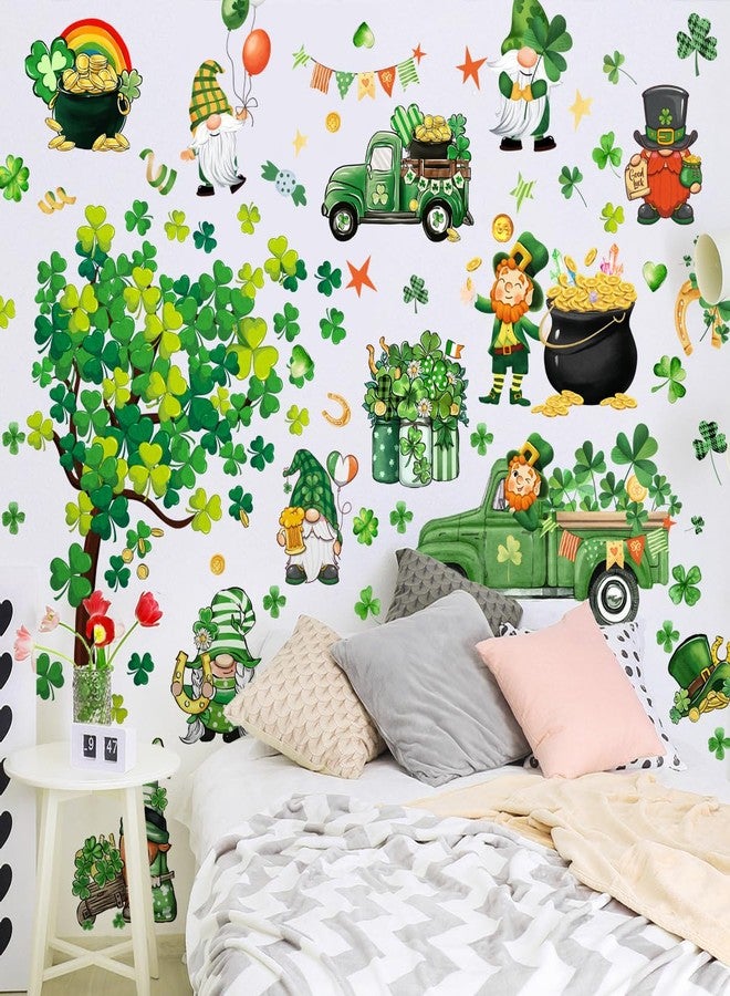 KRTBKR St. Patrick's Day Wall Decals Stickers Green Shamrock St. Patricks Day Window Clings Lucky Truck Clover Golden Coins Irish Spring Holiday Home Kitchen School Office Decor Party Supplies Decoration - Image 3