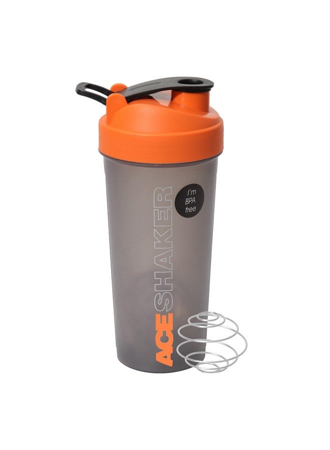 JAYPEE PLUS Jaypee Plus Ace Shaker with blending ball |Protein Shaker for Gym |Gym Bottle |Shaker bottles | Travel shaker 700 ml, Grey Orange  - Image 1