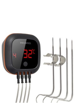 INKBIRD INKBIRD Meat Probe Food Thermometer IBT-4XS Bluetooth Wireless Grill BBQ Digital Thermometer for Grilling Weber Barbecue Cooking Kitchen Food Thermometers for Smoker Oven Candy Four Probes  - Image 1