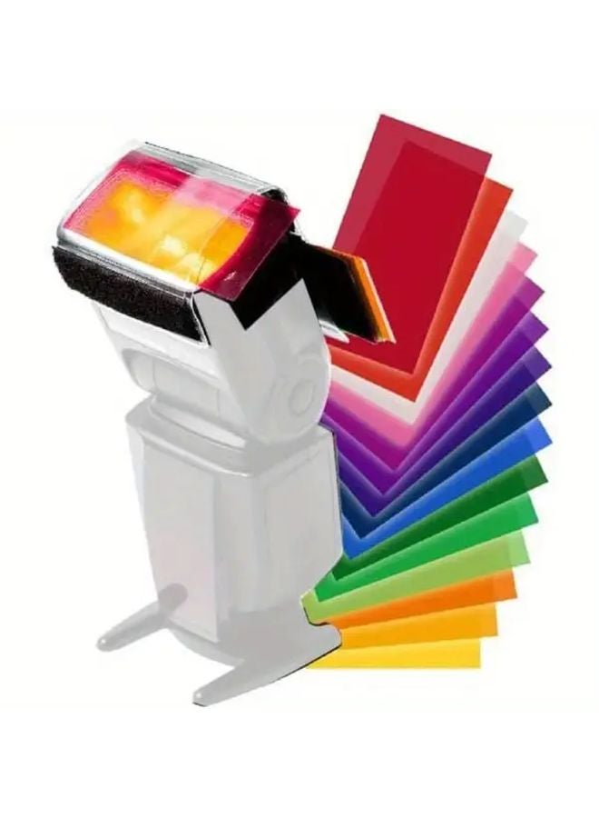 12 قطعة من جيلاتين الألوان الستروبست - مرشحات إضاءة نابضة بالحياة للاستخدام مع صناديق الإضاءة الناعمة القابلة للطي في التصوير الفوتوغرافي - Image 1