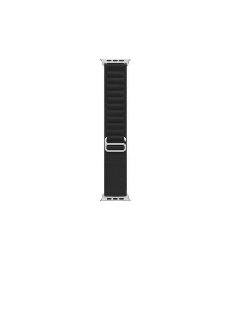Generic - Alpine Loop For Apple Watch Nylon Woven Ring WithSports G Hook Strap Series Nike+ Sports Edition 44/45mm - Black - Image 1