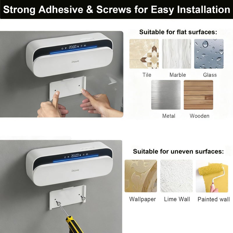 iHave Toothbrush Sanitizer Holder with 360Â° Disinfection, Mold & Odor Removal | Auto-Cycle UVC, 100M Ions & Fan Drying | Wall Mounted 5-Slot Toothbrush Holders for Bathrooms,Toothbrushes & Razor - Image 5