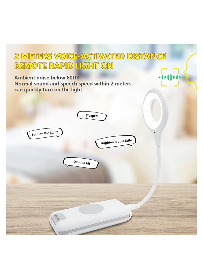 Voice Control USB Light for Laptop Keyboard, LED Reading Lamp Portable Small Night Light with Flexible Gooseneck for Power Bank, Computer, Sound Control 3 Color & 4 Brightness/On/Off