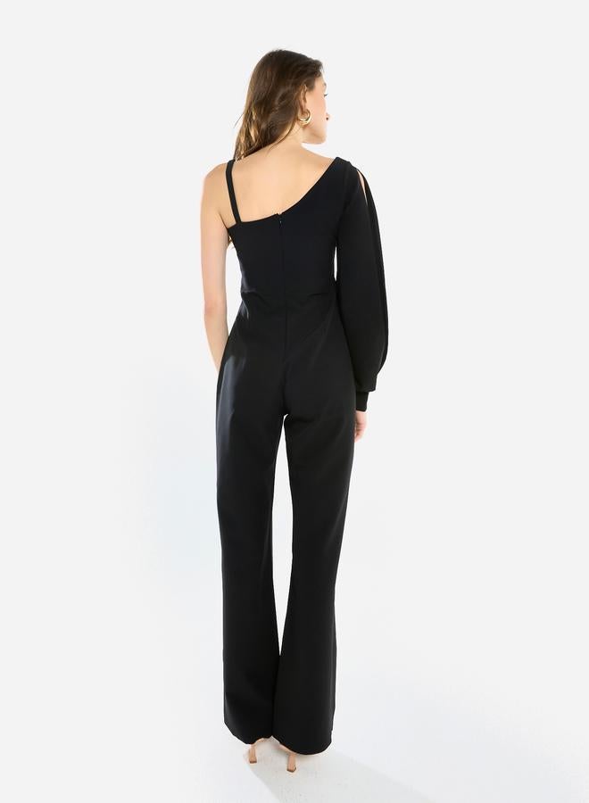 House of Moda Women One Shoulder Chain Accent Jumpsuit - Image 5
