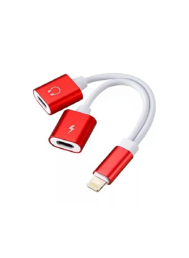 iPhone Socket Adapter 2 Ports Converter for Charging and Headphones Compatible with iPhone 7/ 8/ 7 Plus/ 10/