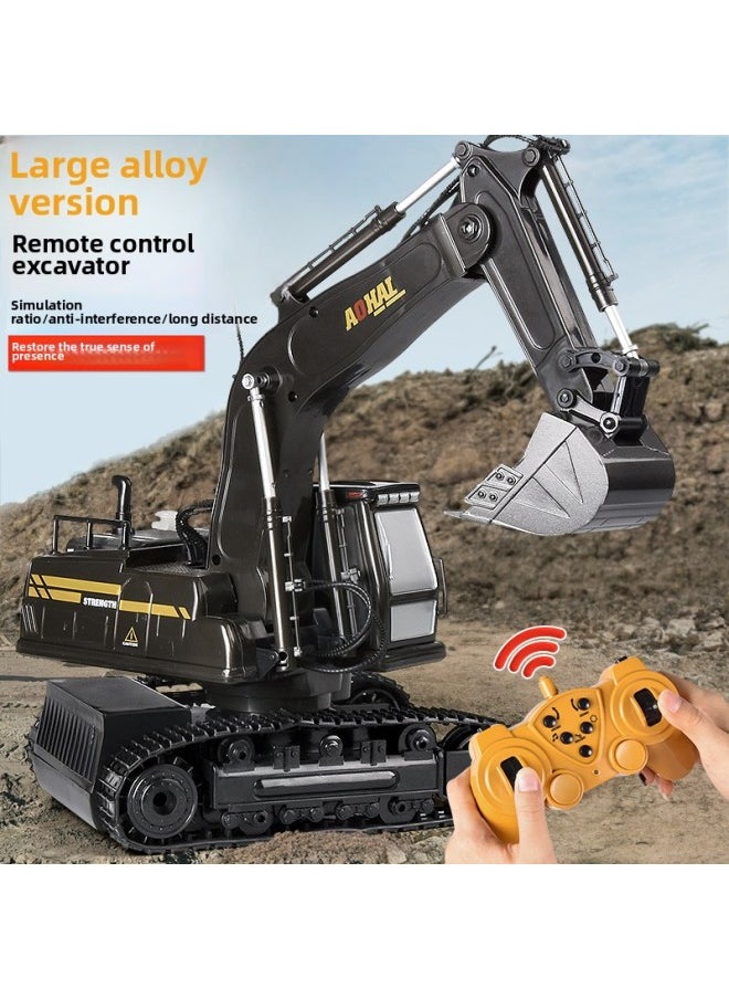 Generic Large Alloy Children's Remote Control Excavator Toy Car Boy Simulation Electric Excavator Car Engineering Car Excavator-Color:[2024 14-way Gift Box] 2.4G-alloy Excavator-Classic Yellow-Proportion:[Endurance Edition] 2 Sets Of Lithium Batteries  - Image 2